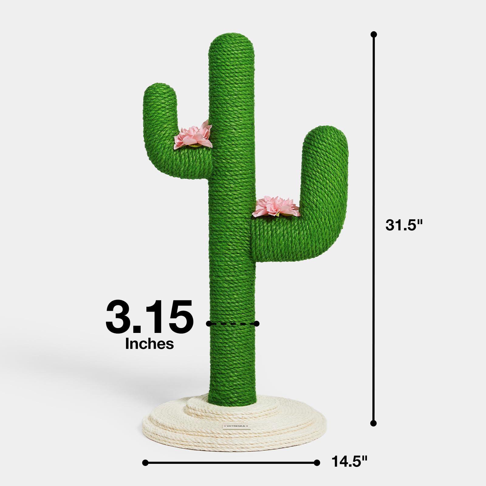 Vetreska cactus cat tree vertical silhouette in green for indoor spaces