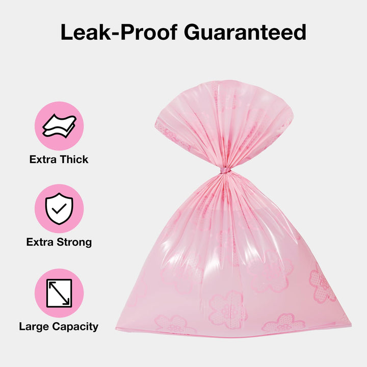 Close-up of VETRESKA leak-proof bags highlighting extra-thick material for mess-free pickups.