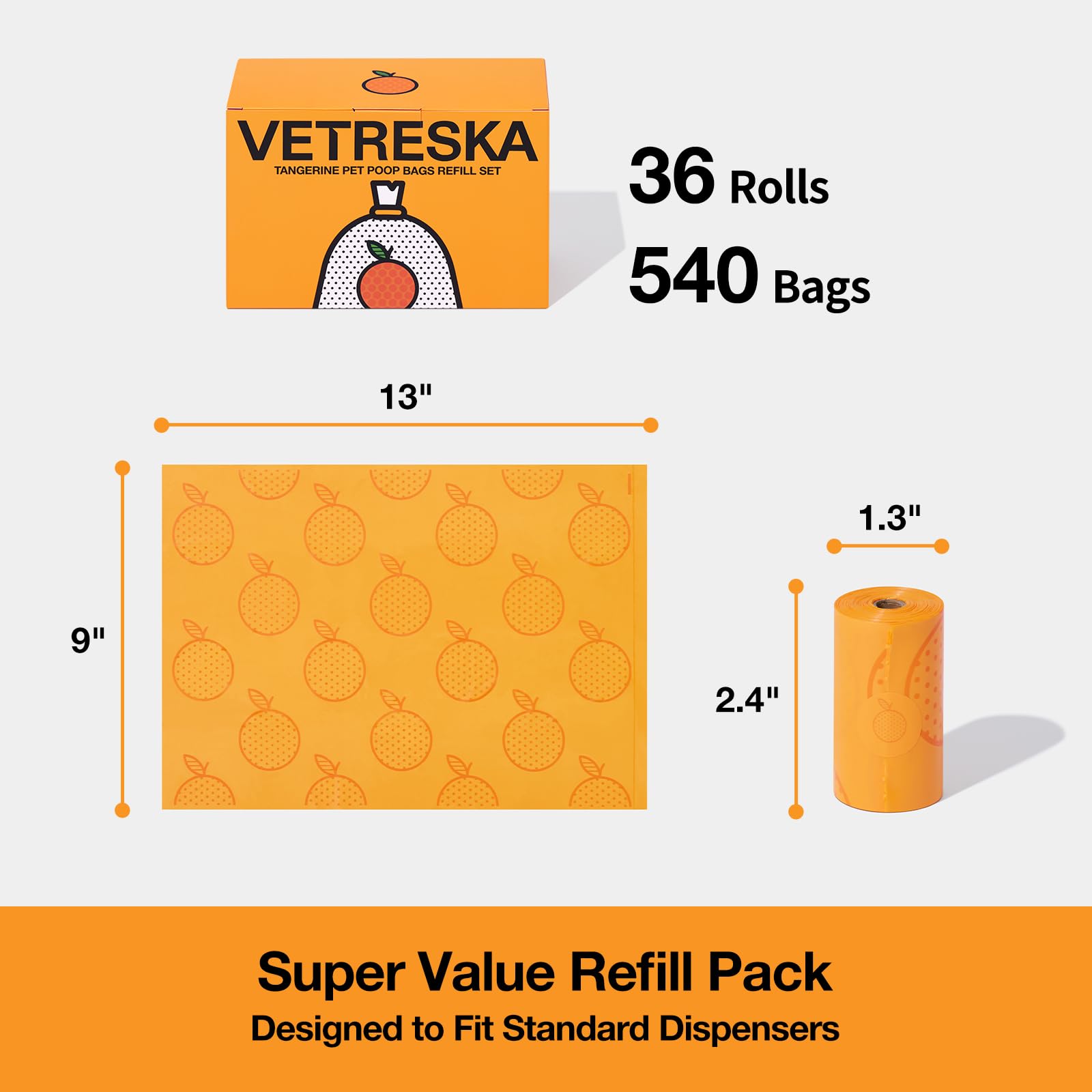 VETRESKA citrus scented cat litter bags provide odor control while scooping.