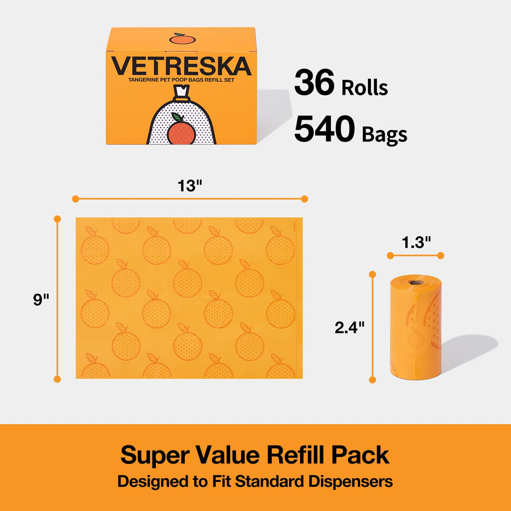 VETRESKA citrus scented cat litter bags provide odor control while scooping.