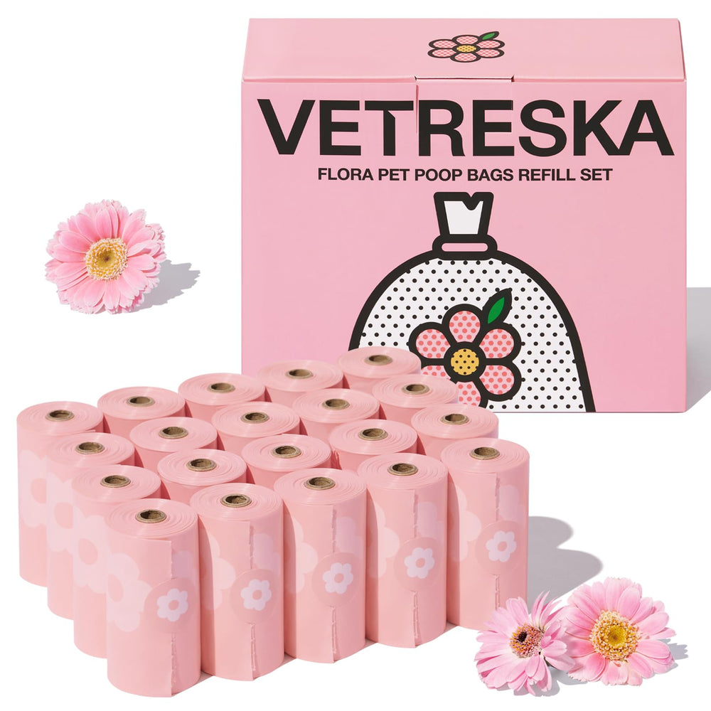Vetreska lavender scented dog poop bags for odor control during walks