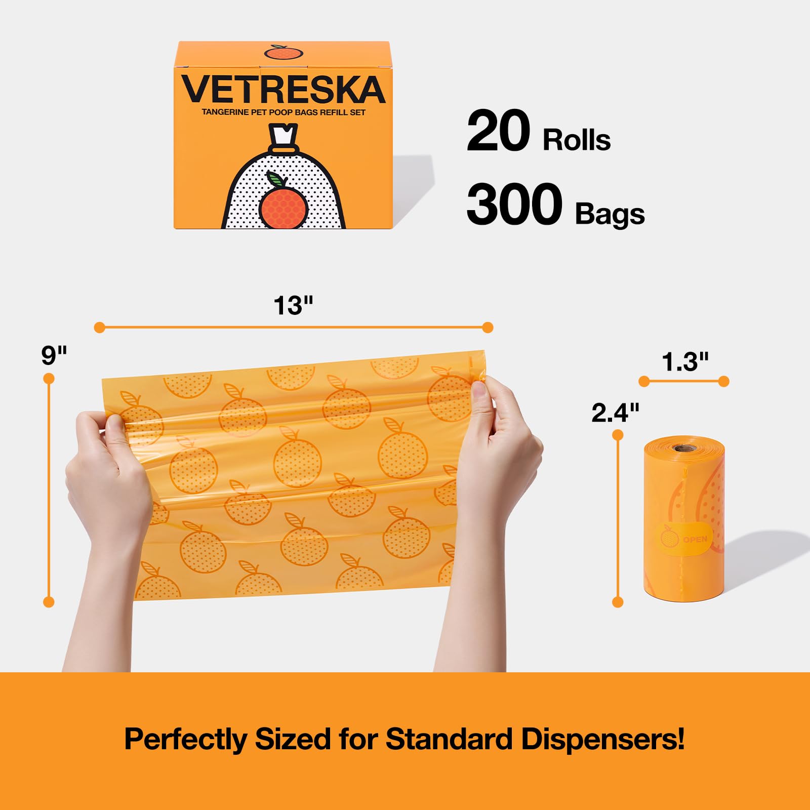 VETRESKA extra thick poop bags ideal for dog walking cleanup