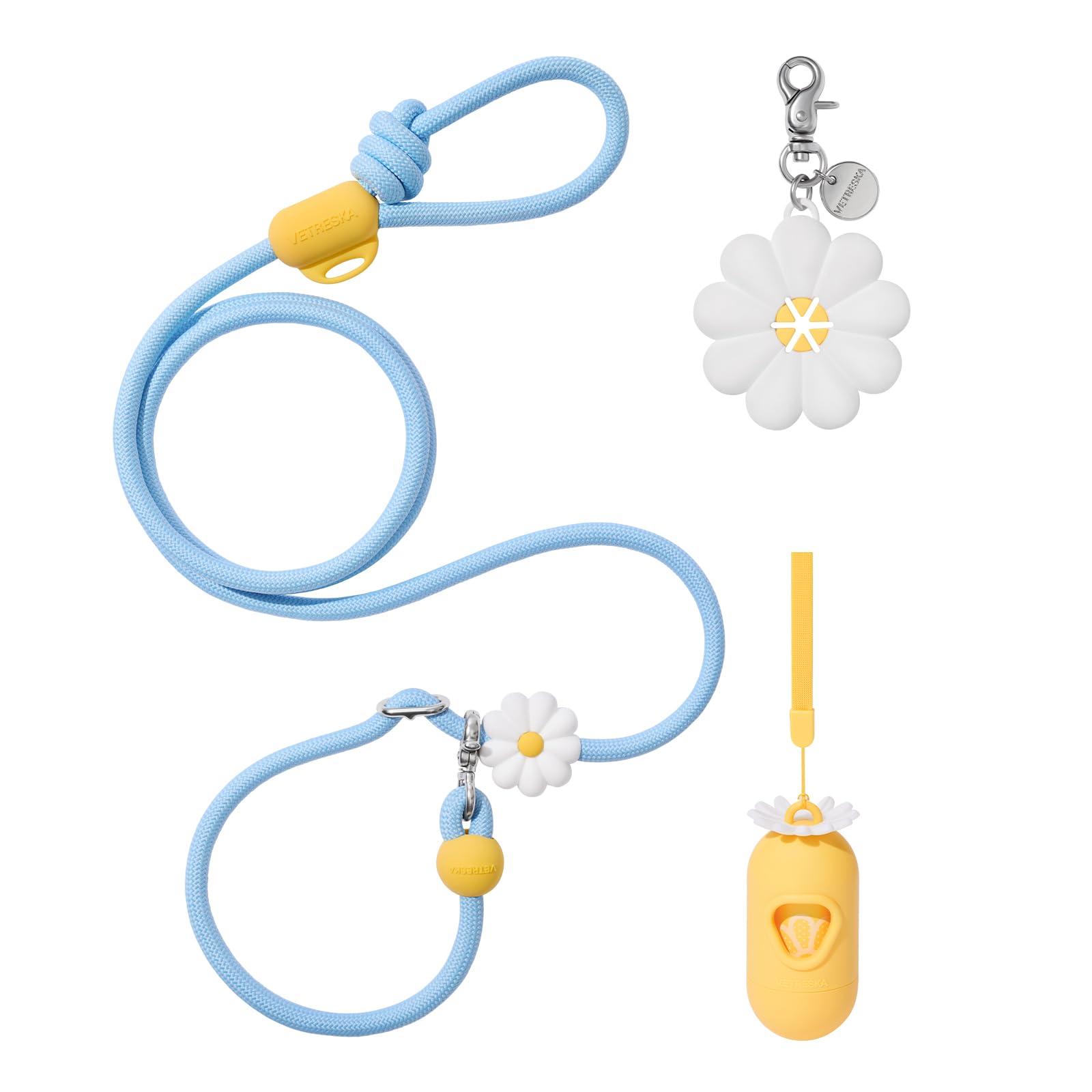 VETRESKA hands-free leash extended to 8ft for comfortable, hands-free walking.