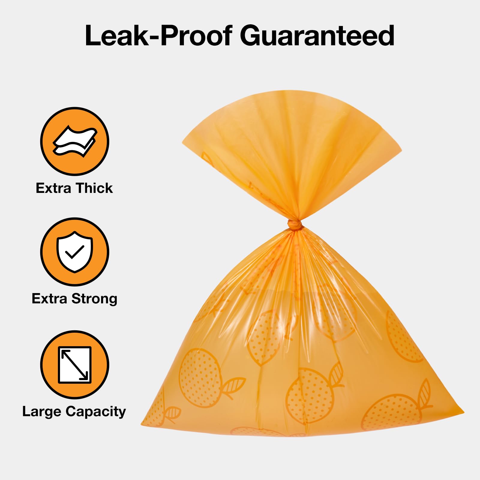 Close-up of VETRESKA leak-proof bags showing thickness and strength