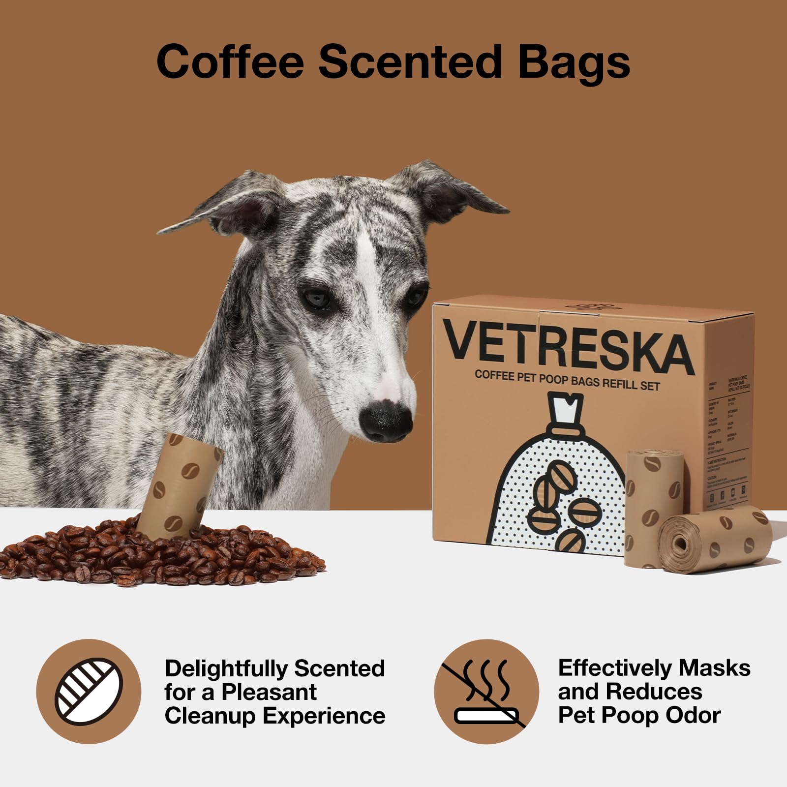 VETRESKA leak proof dog poop bags for mess-free cleanup