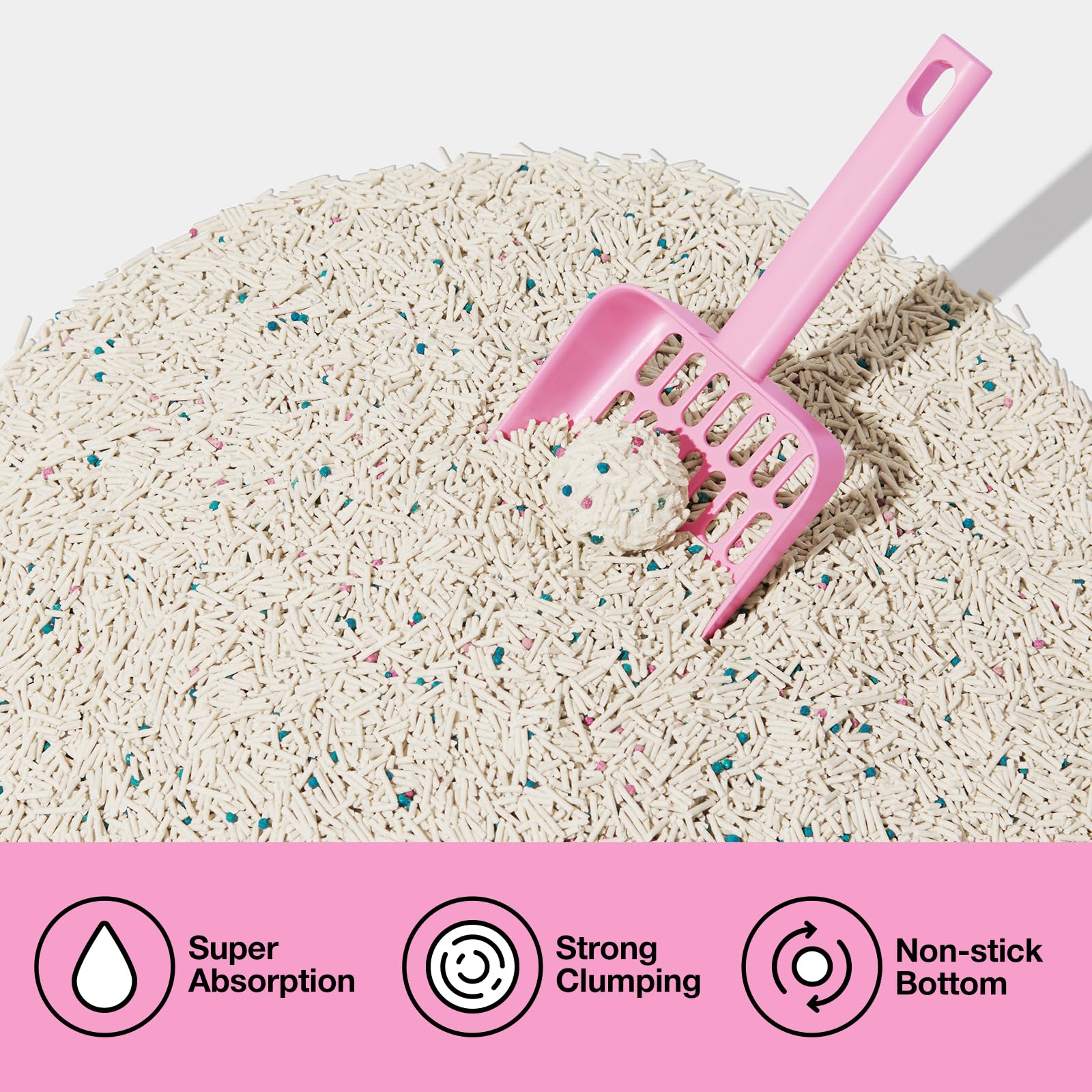 Vetreska cherry blossom litter with deodorizing beads for odor control.