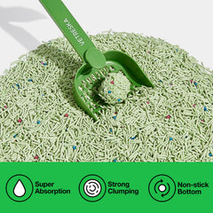 VETRESKA Tofu Cat Litter visually low-dust handling during scooping.