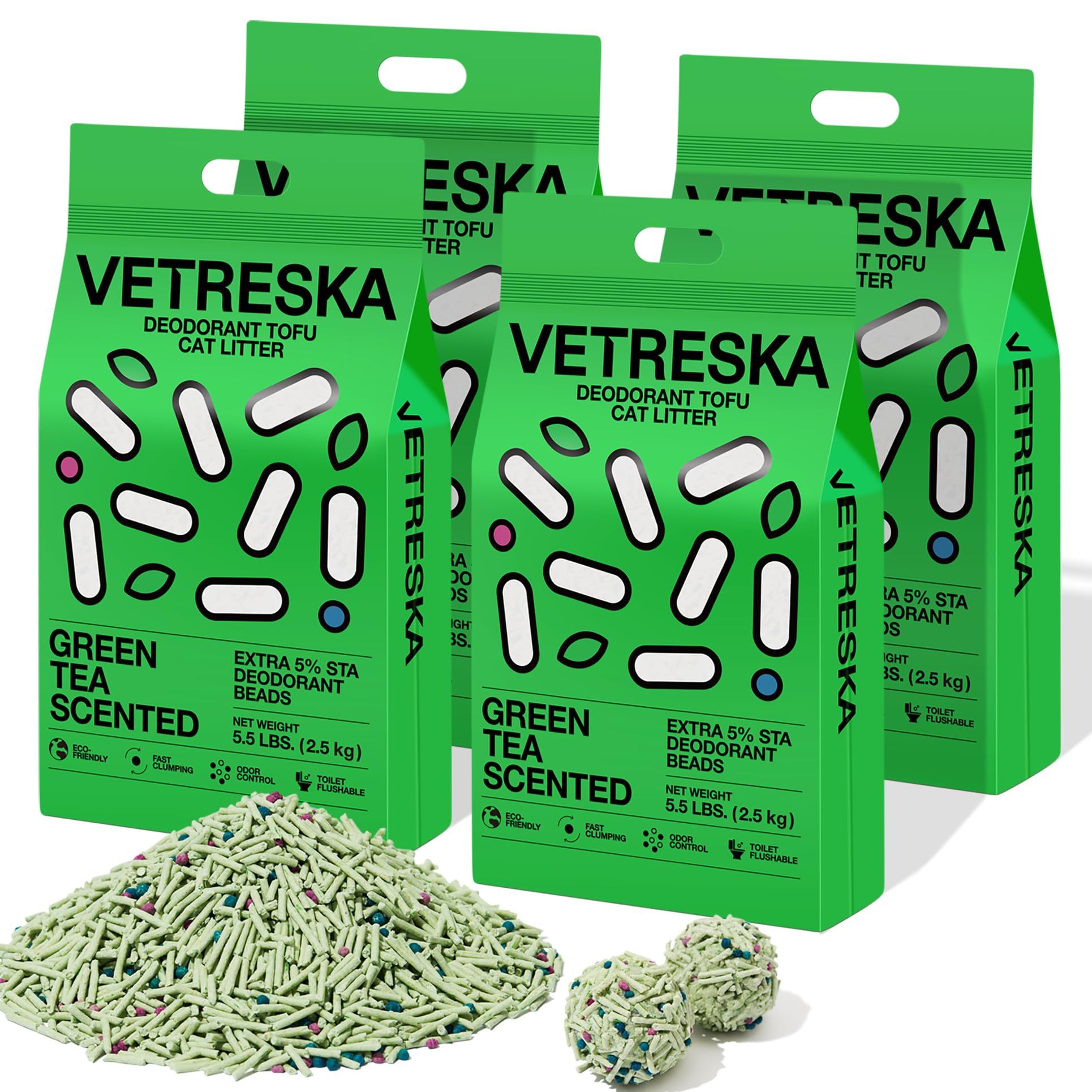 VETRESKA Tofu Cat Litter eco friendly packaging supports sustainable waste reduction