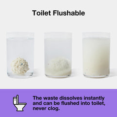 VETRESKA tofu cat litter flushable and dissolves in water for safe disposal.
