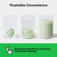 VETRESKA Tofu Cat Litter flushable pellets ready for toilet disposal in small portions.