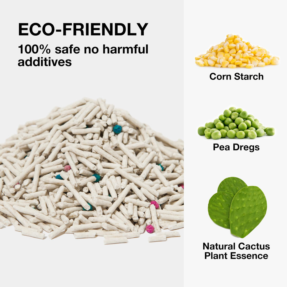 Vetreska Tofu Cat Litter is flushable and dissolves in water for easy disposal.