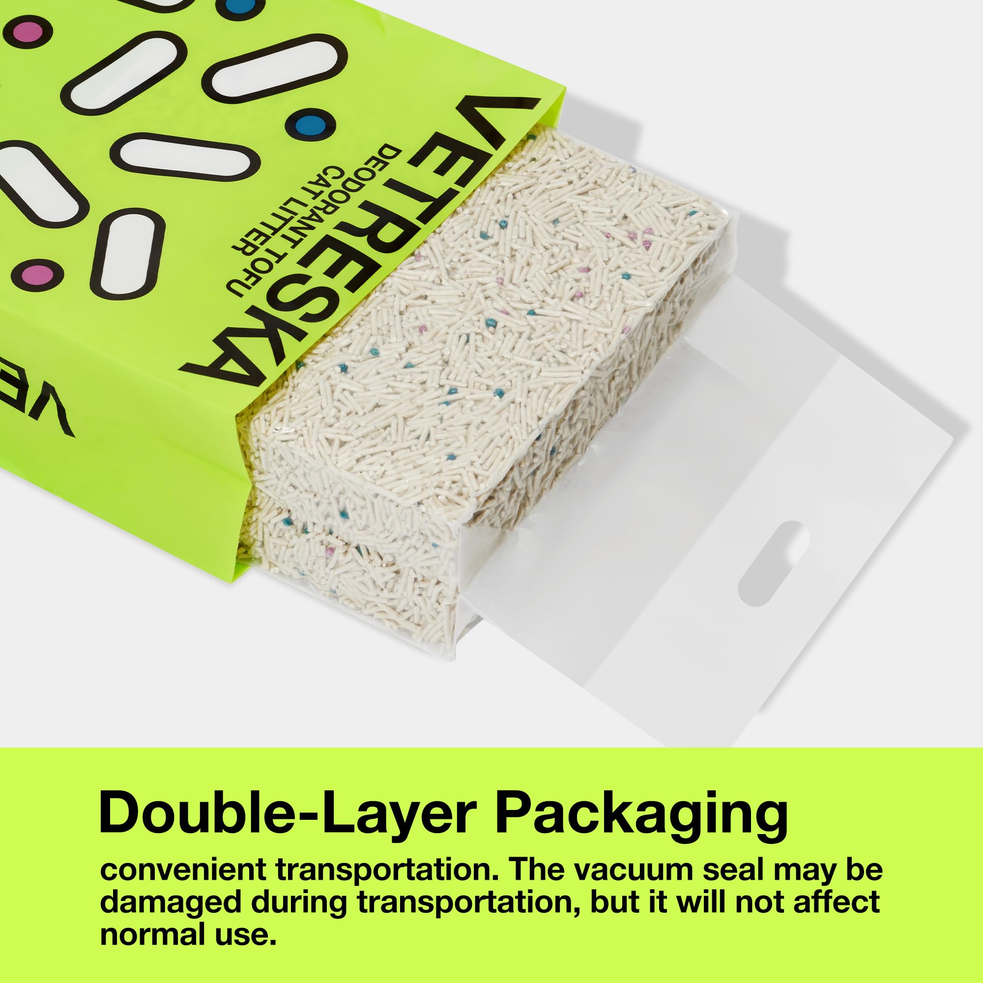 Vetreska Tofu Cat Litter offers low tracking to keep floors tidy.