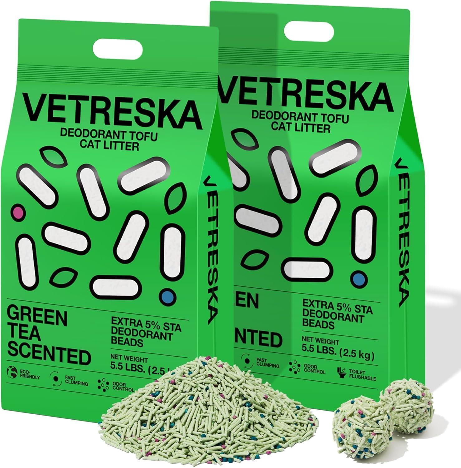 VETRESKA Tofu Cat Litter low tracking on smooth surfaces.