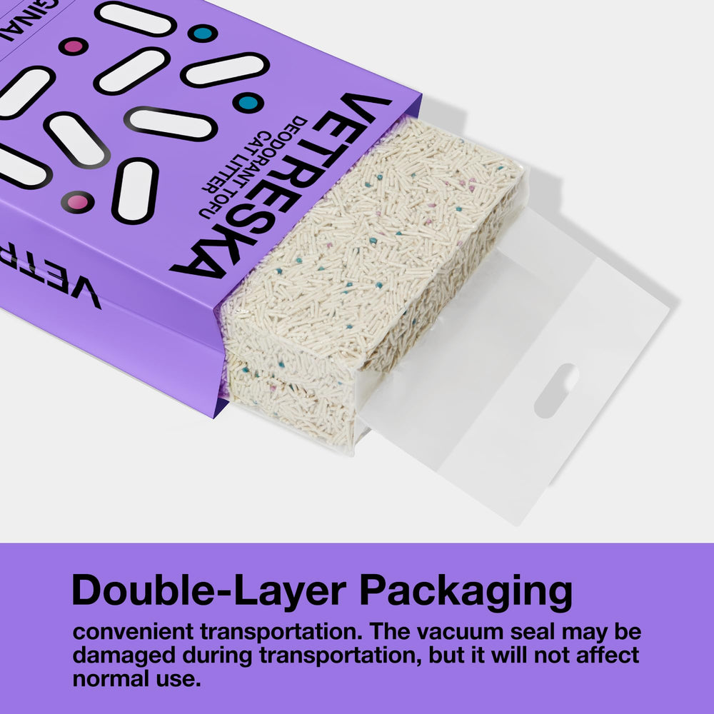 VETRESKA Original tofu litter uses natural ingredients for a plant-based option