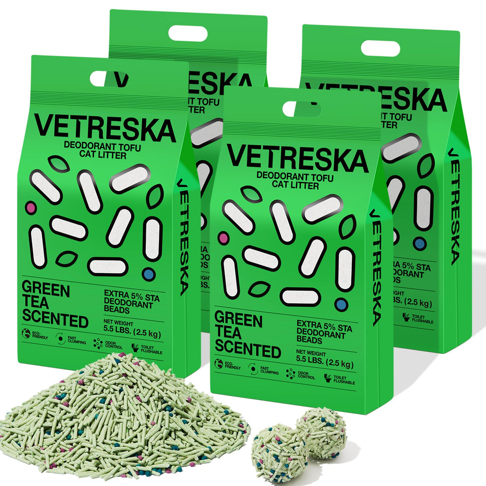 VETRESKA Tofu Cat Litter rapidly clumps for quick scooping and cleaner boxes