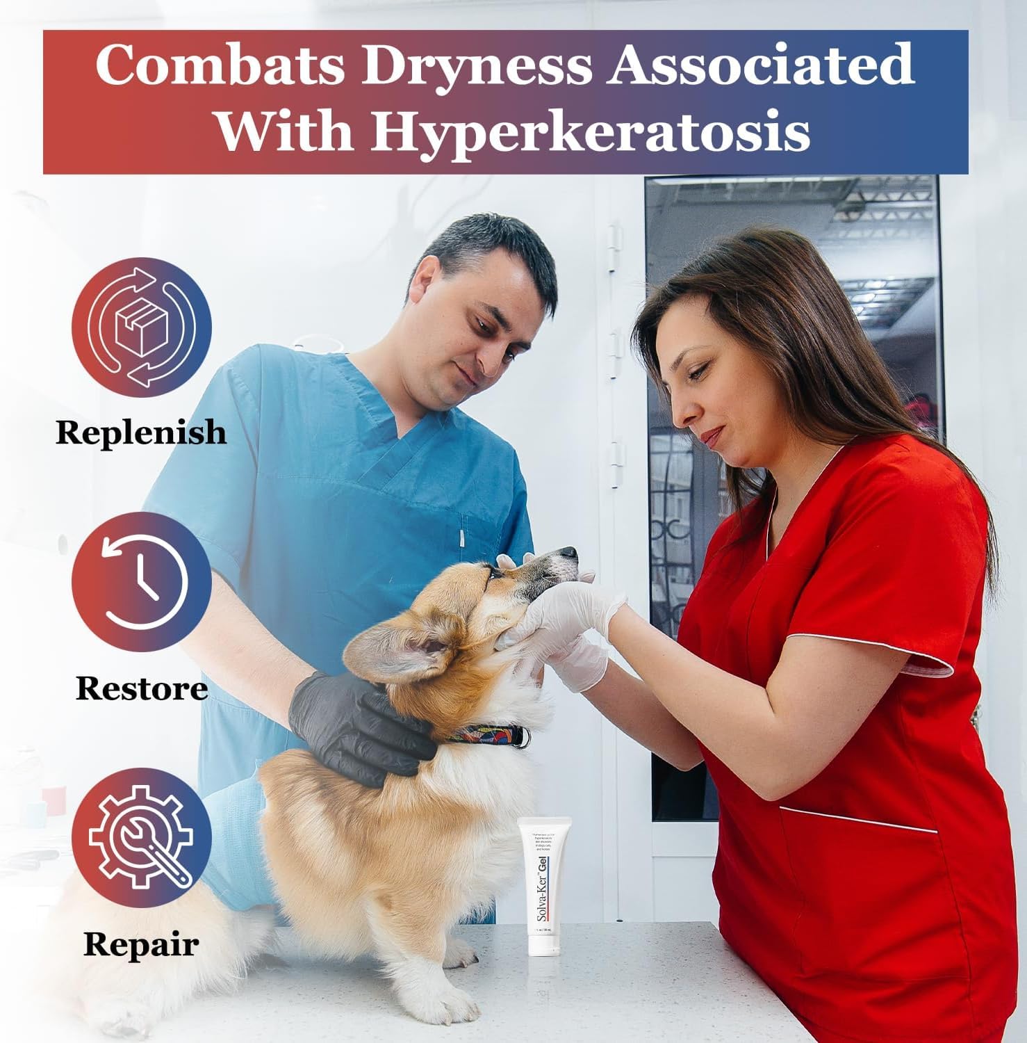 VetriMAX paw care on a cat showing non-greasy, quick-absorption formula.