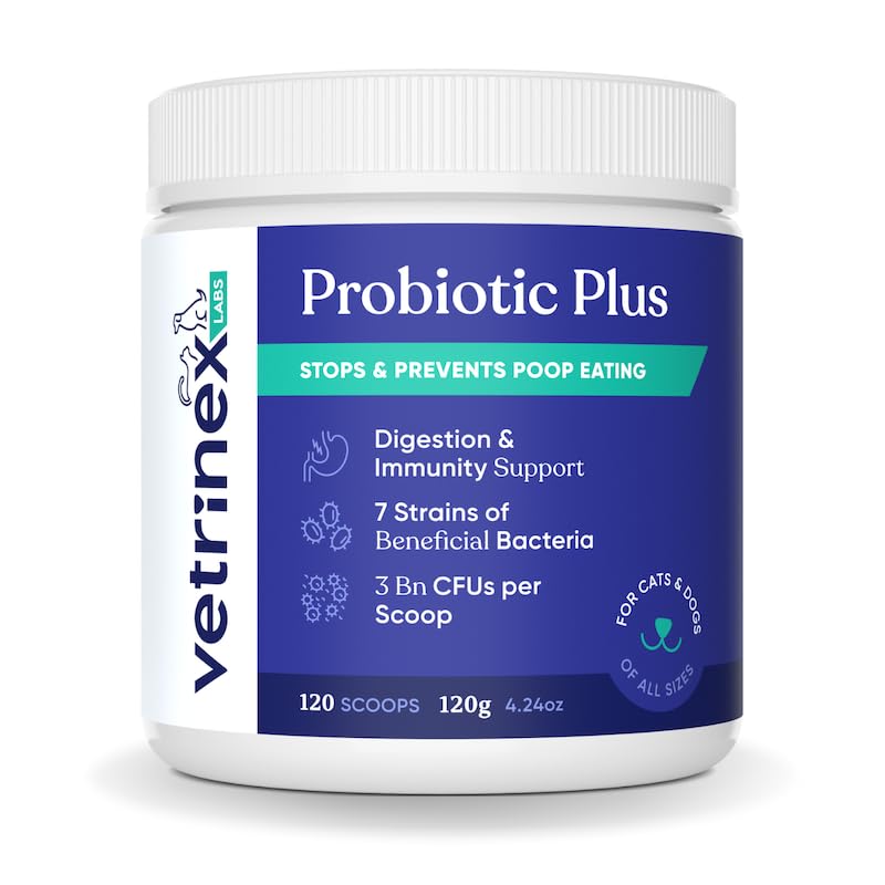 Vetrinex Labs coprophagia deterrent powder supports canine digestion.