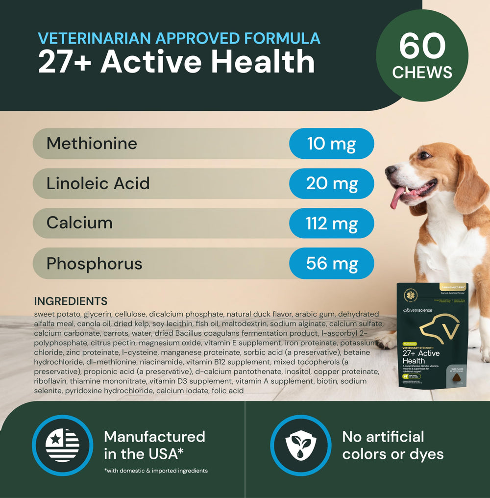 VetriScience 27plus active-health-chews closeup emphasizes compact chews dogs love
