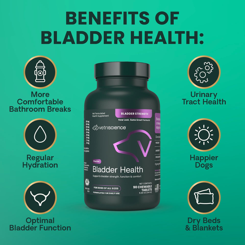 VETRISCIENCE Bladder Health saw palmetto icon on packaging indicating muscle tone support.