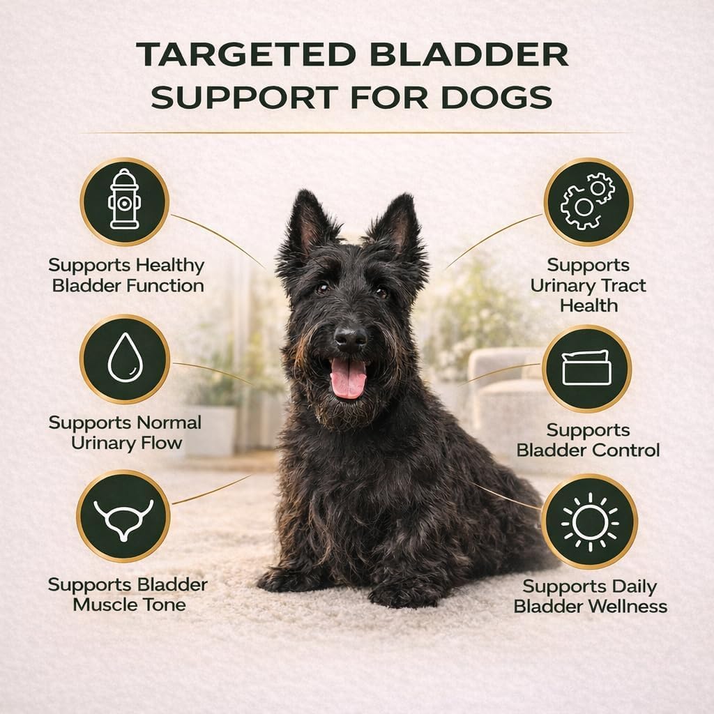 Senior dog benefit image for VetriScience bladder health chews.
