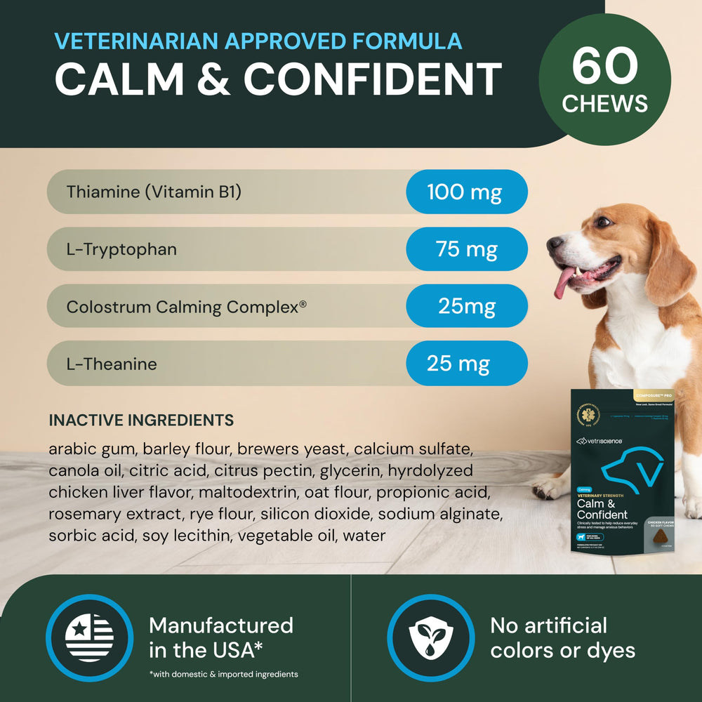 VetriScience Calm & Confident chews for cats, a treat promoting calmer behavior.