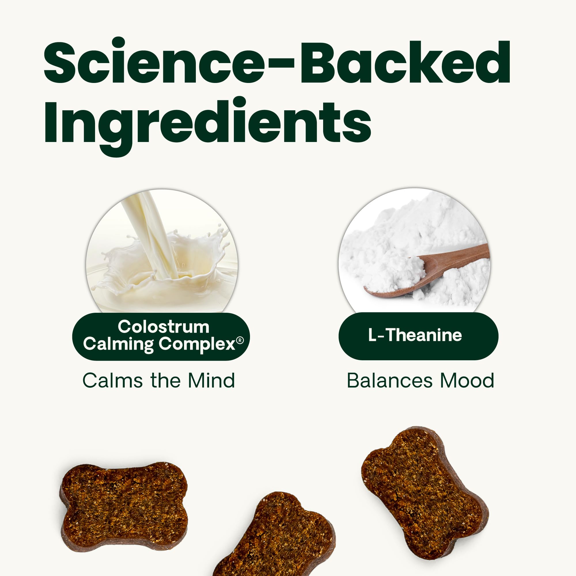 Packaging closeup of VetriScience Calm & Confident emphasizing quality
