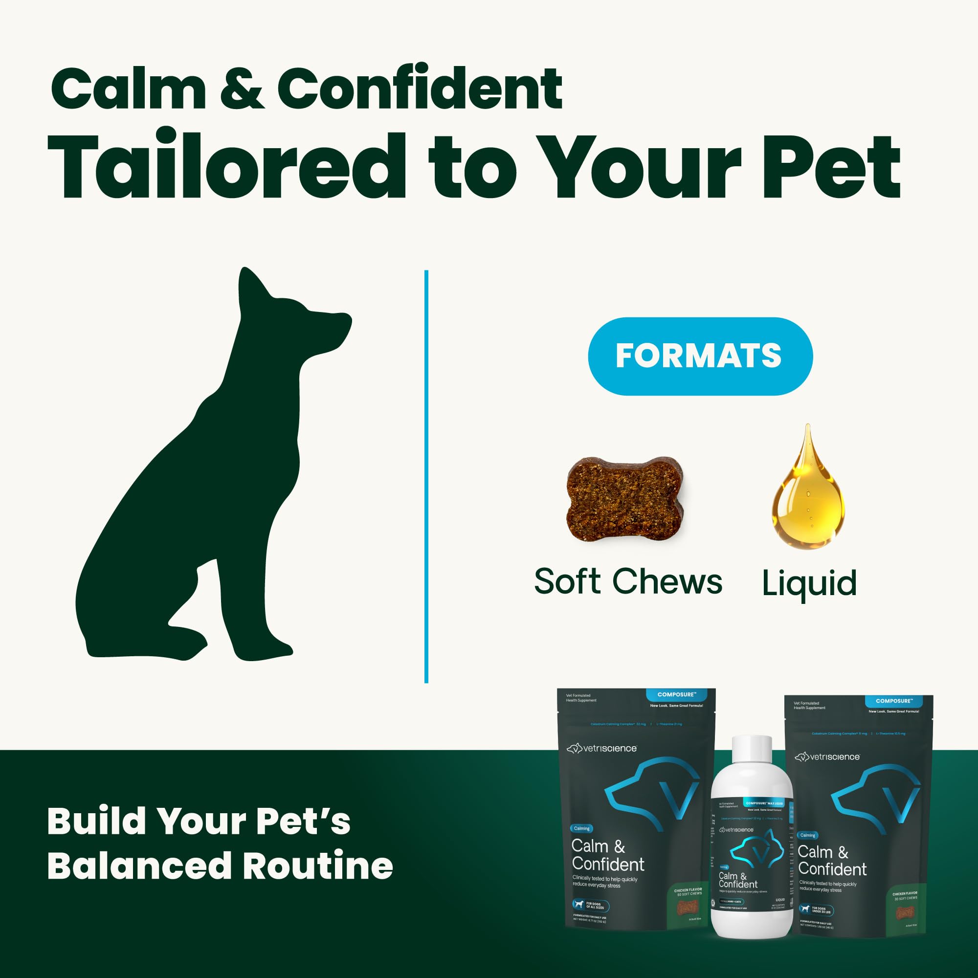 Peanut butter flavor VetriScience Calm & Confident chews appealing to dogs.