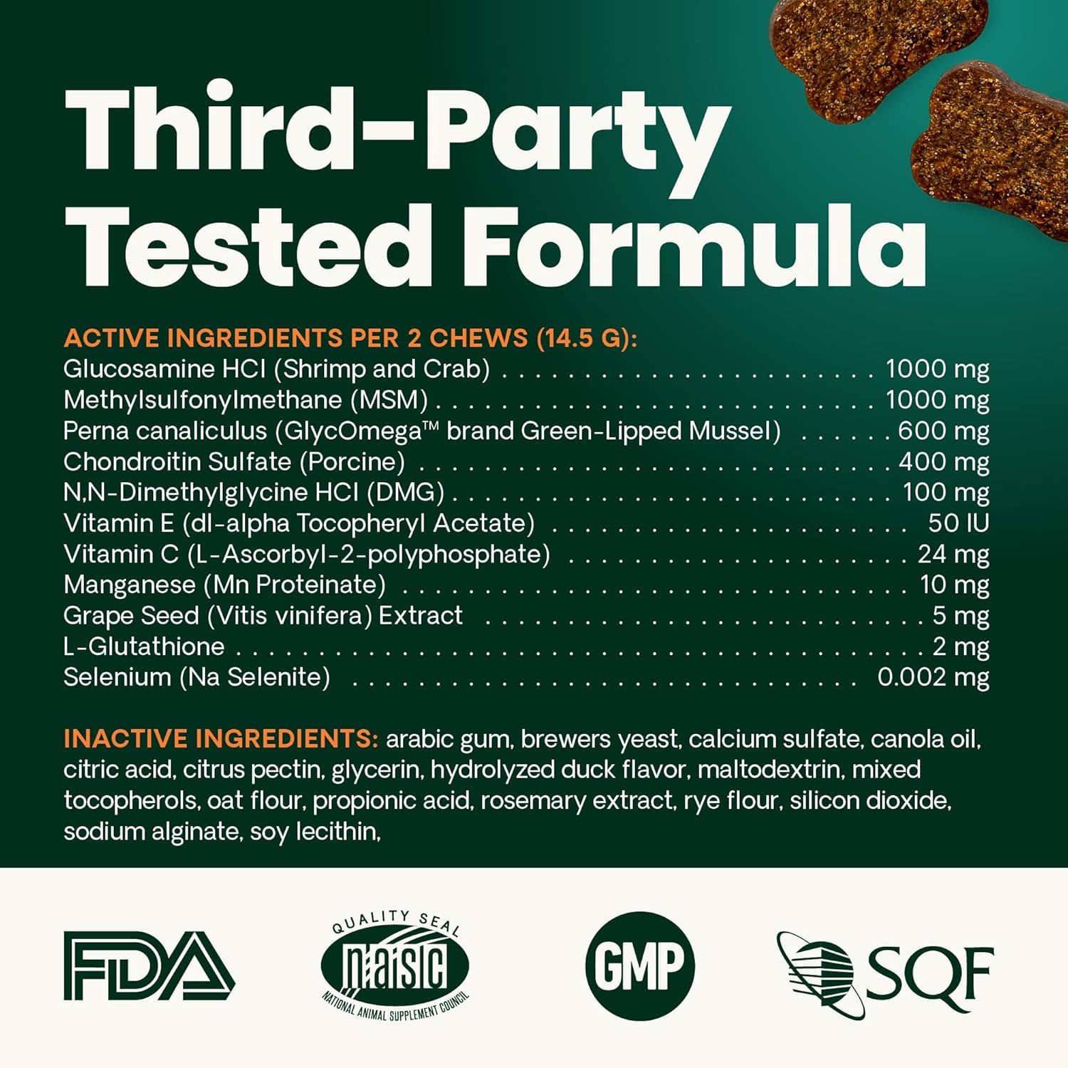 VetriScience Ultimate Strength chews ready for daily administration