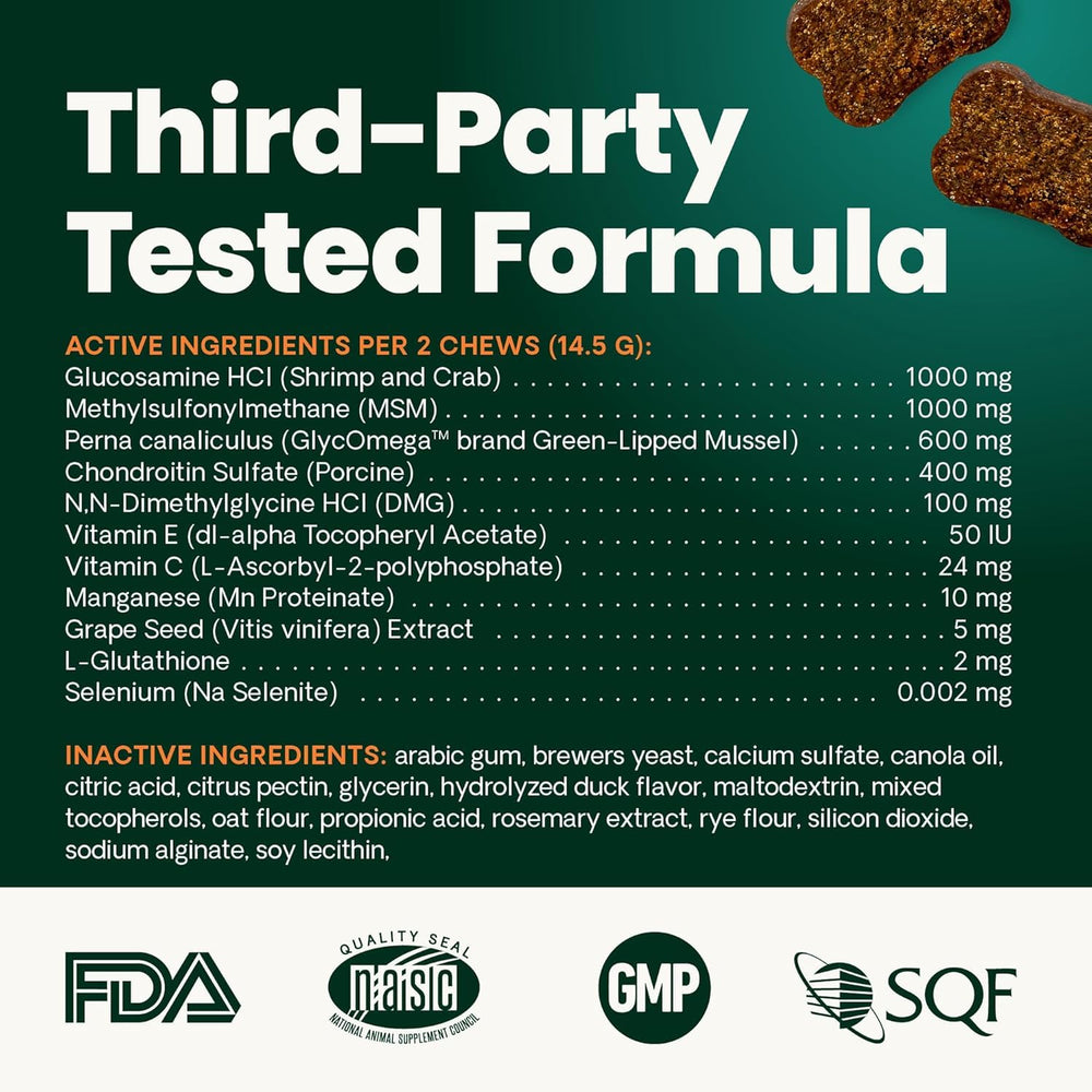 VetriScience Ultimate Strength chews ready for daily administration