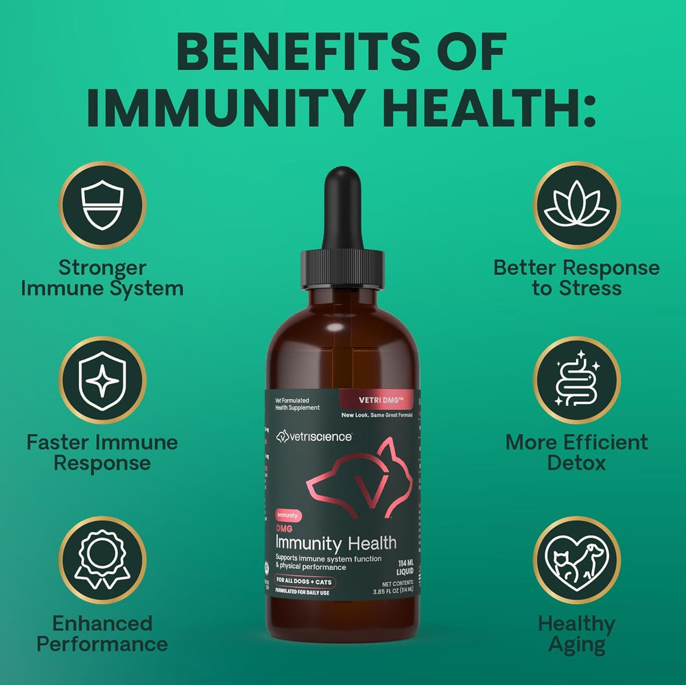 VetriScience DMG Immunity Health food-mix compatibility for easy daily use.