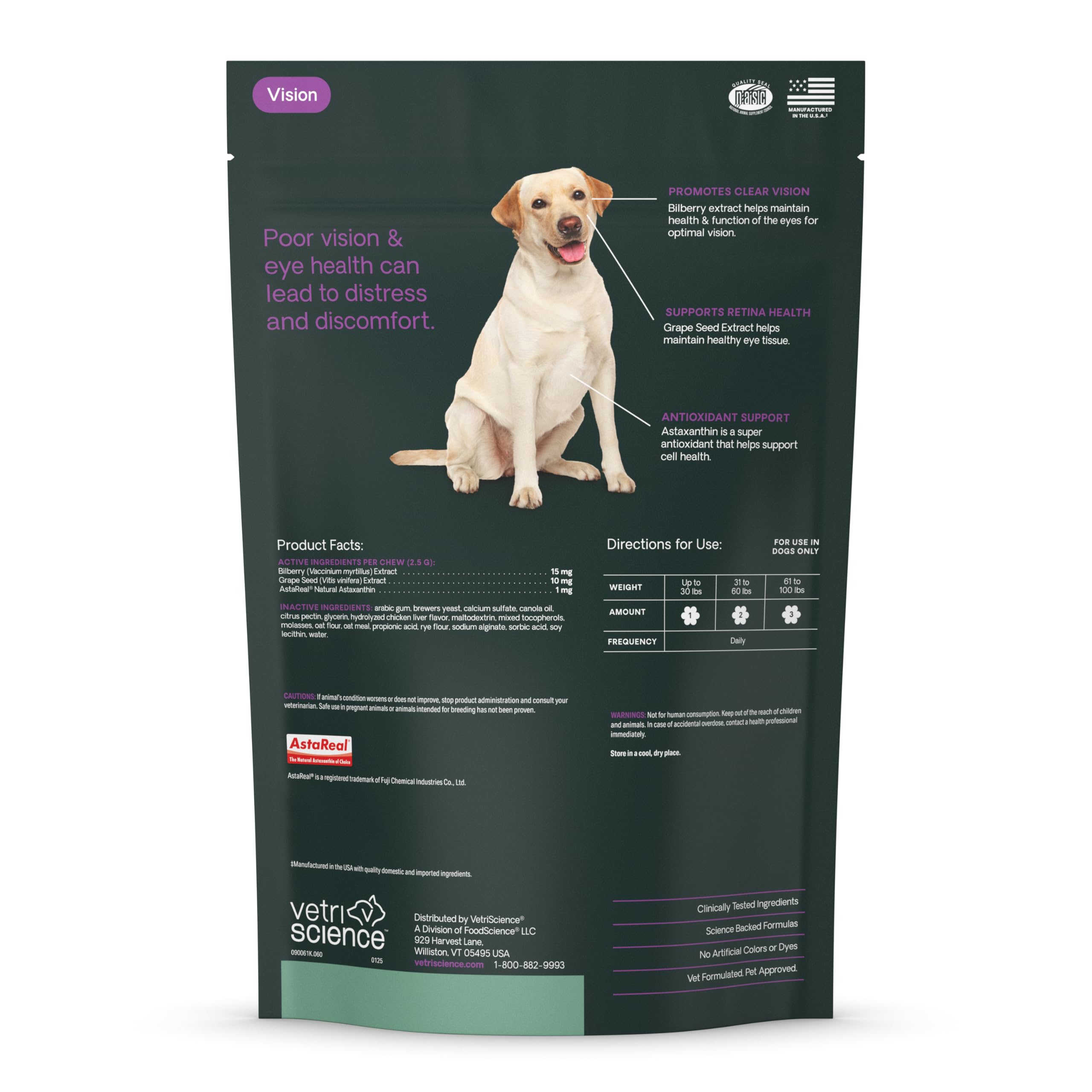Owner giving VetriScience chews to dog as part of routine.