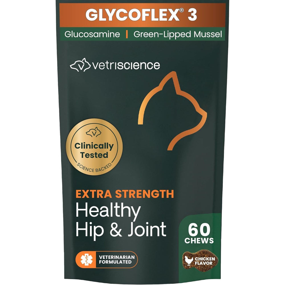 VetriScience GlycoFlex cat chews bottle supports joint mobility.