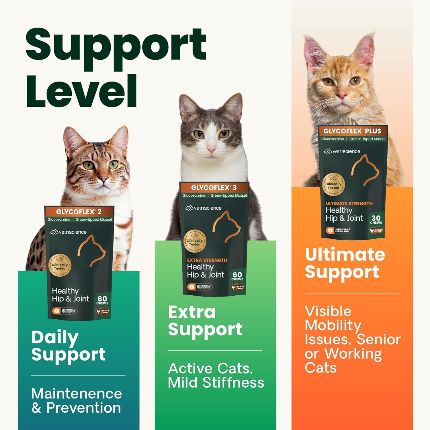 VetriScience GlycoFlex chews showcase green-lipped mussel ingredients for joints.
