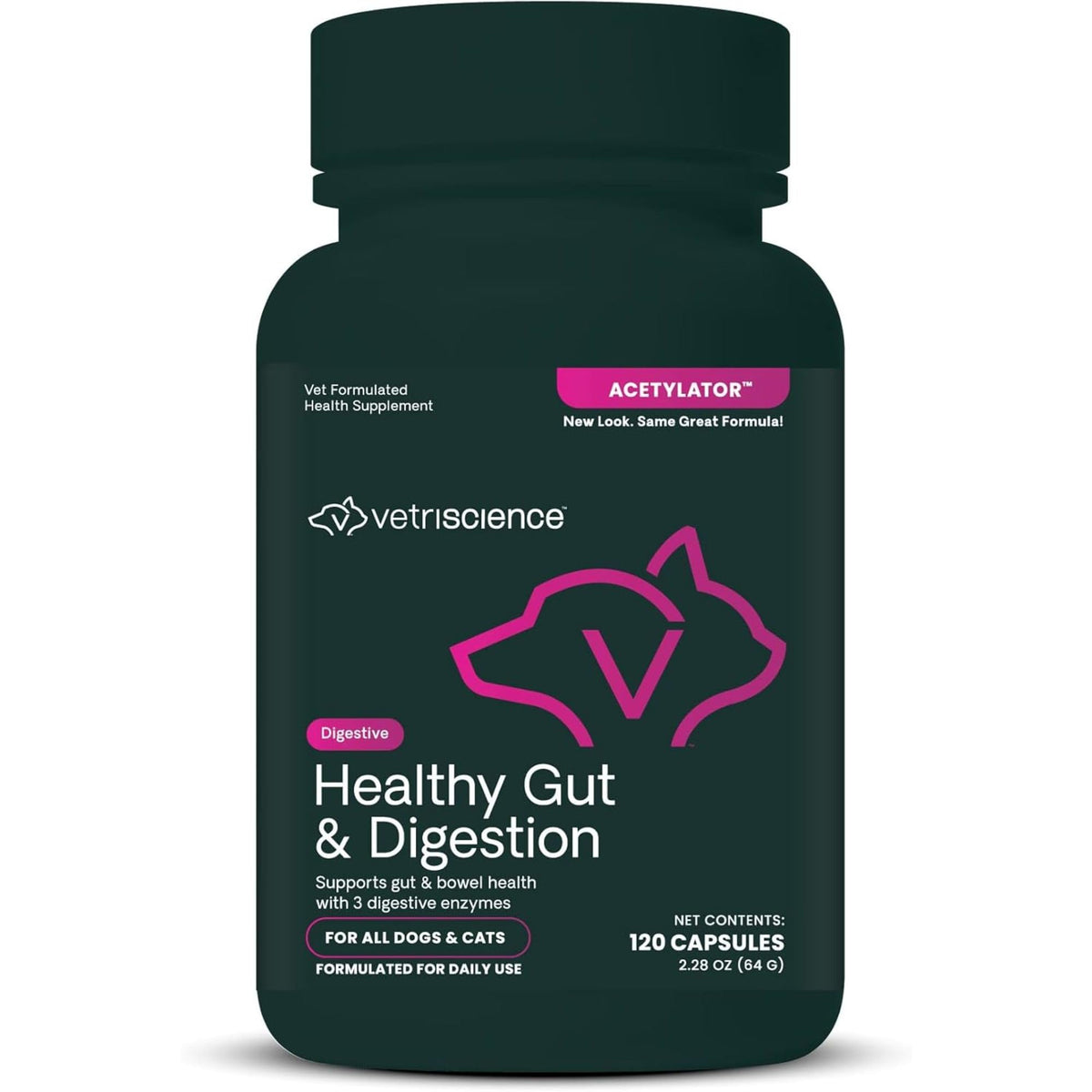 VETRISCIENCE Healthy Gut & Digestion capsules open easily for daily meal-time support