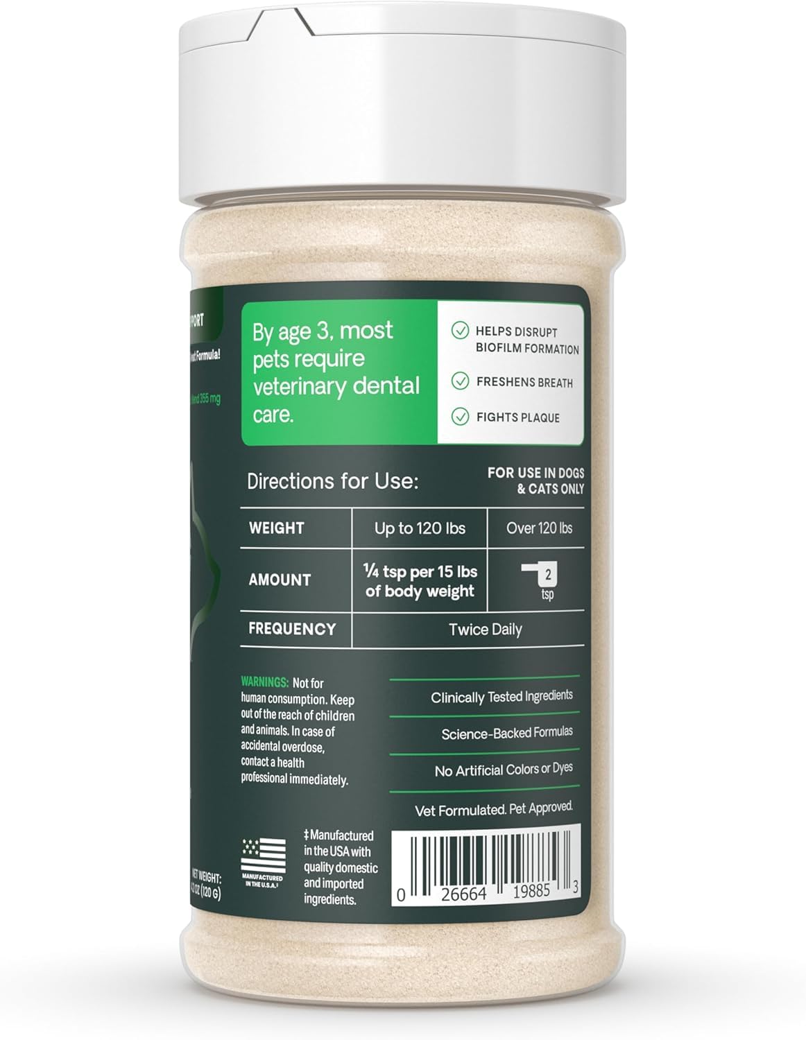 Natural ingredients like zeolites and cranberry support oral health