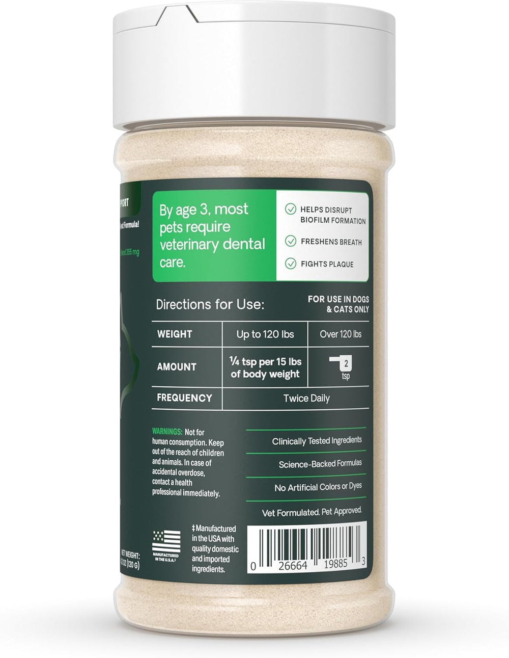 Natural ingredients like zeolites and cranberry support oral health