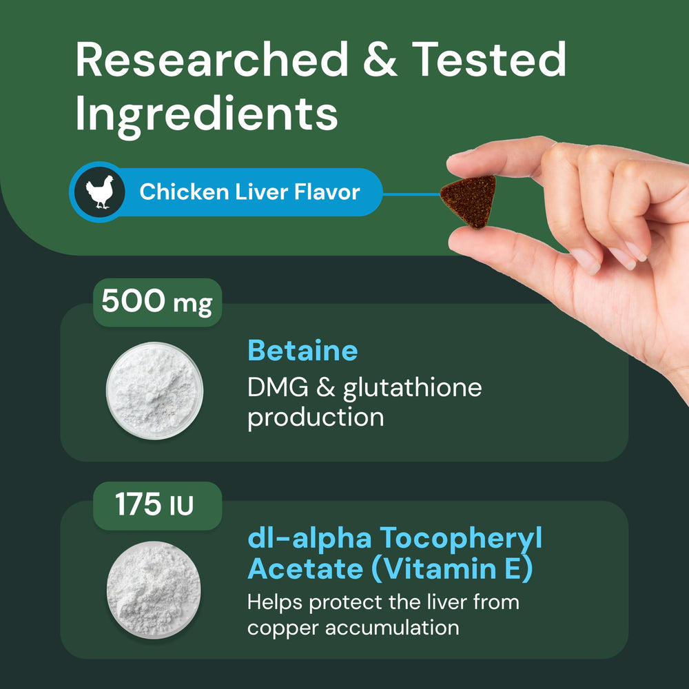 Ingredients list pinpoints natural components for canine liver care.