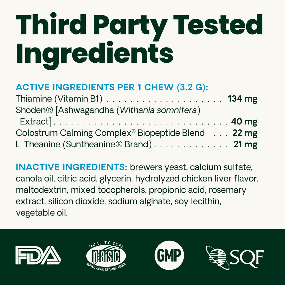 VetriScience Calm & Confident chews deliver up to eight hours of calm.