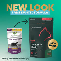 VetriScience Lysine Immunity Health chews cat taking chew for daily support.