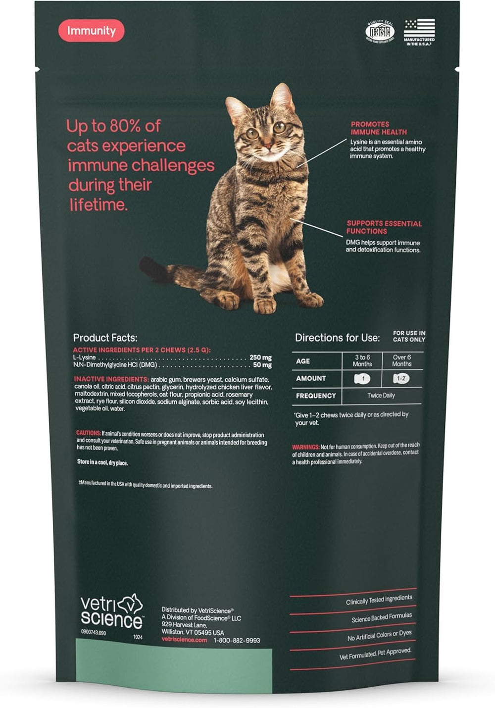 Kitten-friendly Lysine Immunity Health chews suitable for all ages