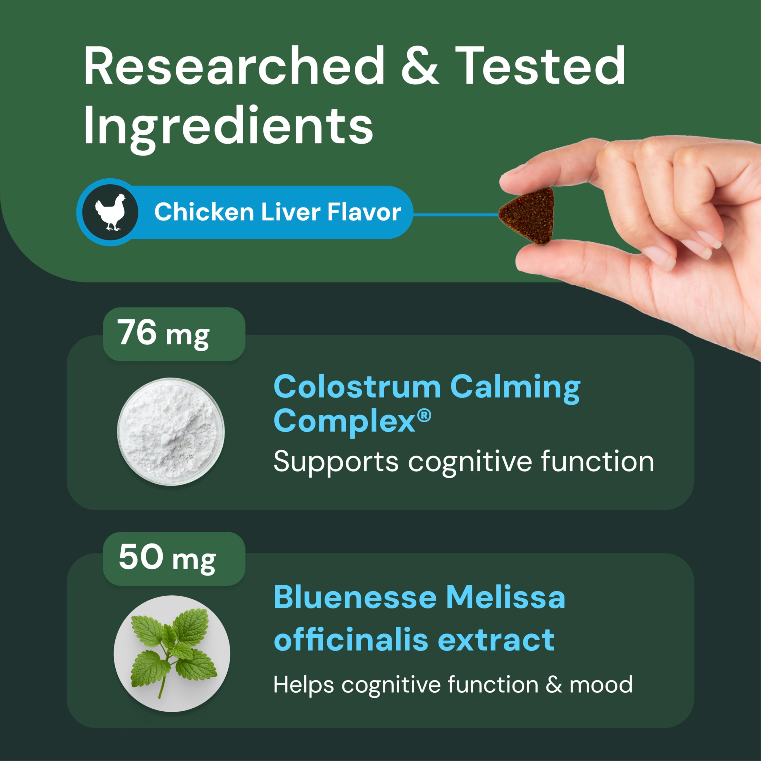 VetriScience Calm & Confident chews lemon balm ingredient highlights natural calming support