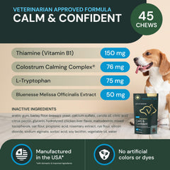 VetriScience Calm & Confident chews serving demonstrates canine calming benefits during visits
