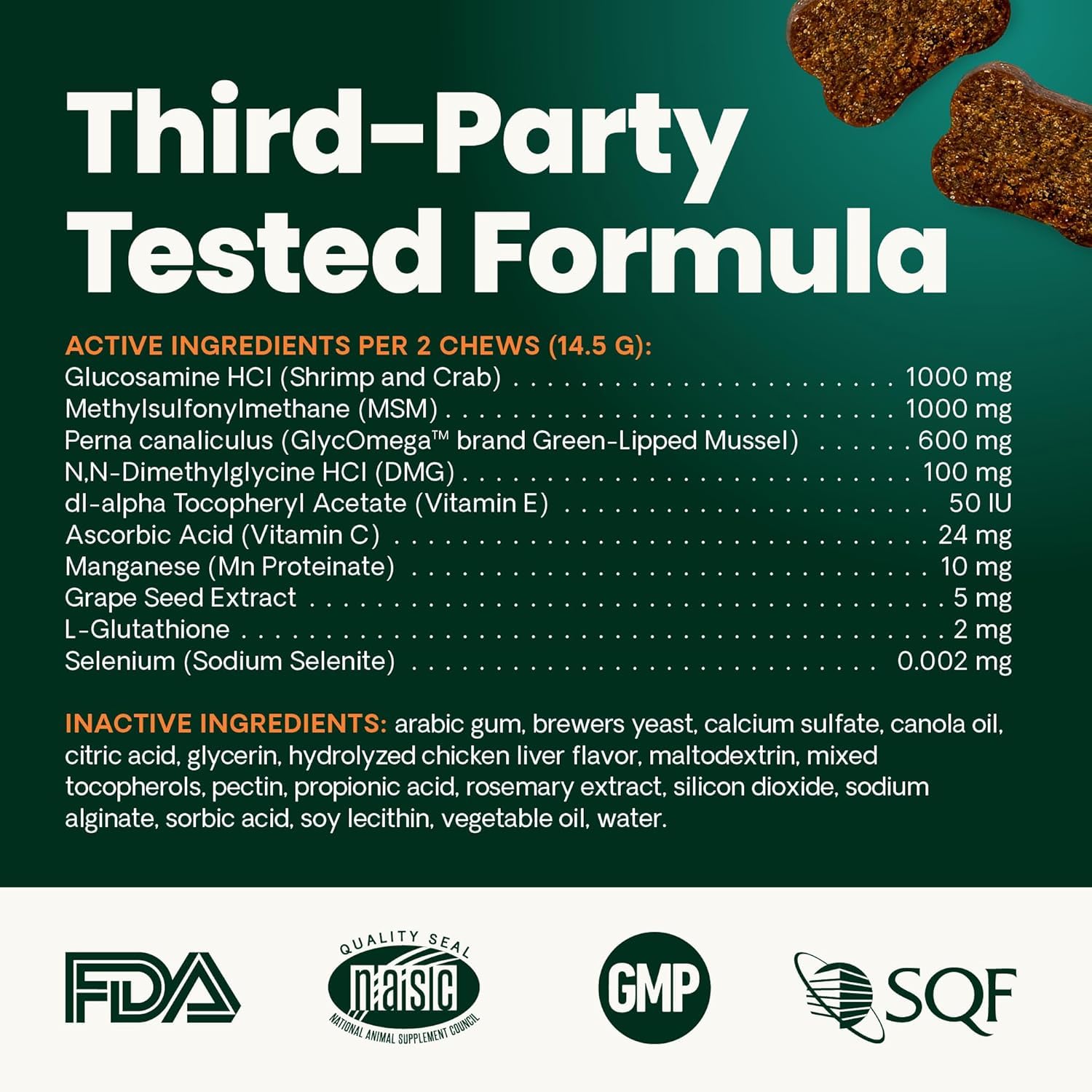 VetriScience NASC-certified logo indicating trusted vet-formulated supplement