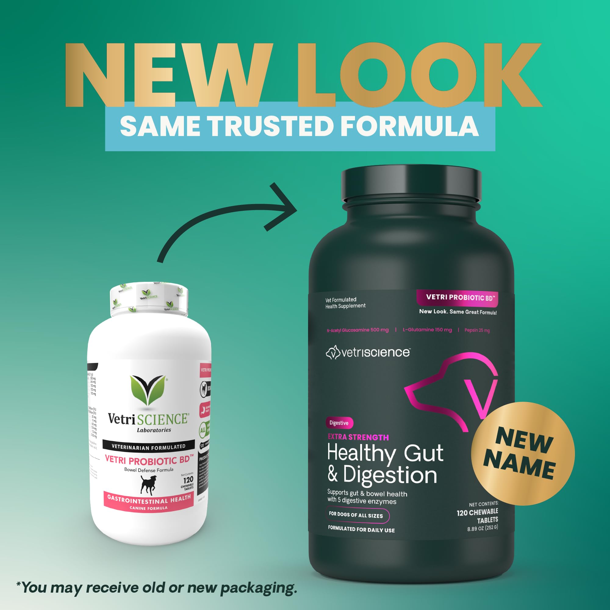 VetriScience probiotic BD digestive enzyme tablets illustrate complete gut support for better bowel comfort