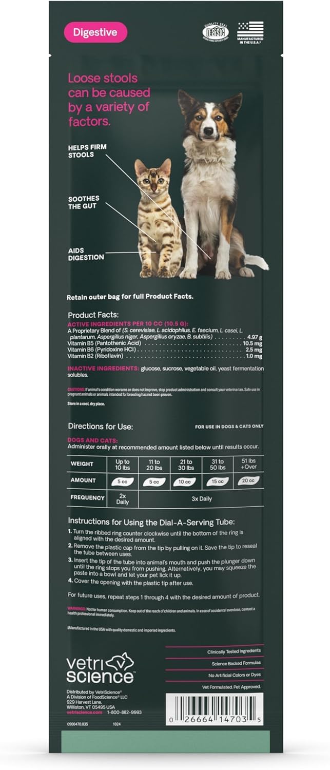 VetriScience Quick Action Diarrhea Aid application ready for direct oral dosing.