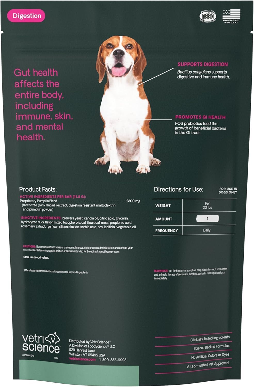 VetriScience Scoot Control formula blends pumpkin and larch for digestion-friendly benefits