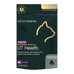 VETRISCIENCE UT Health chews bottle pour highlighting fresh packaging for urinary wellness