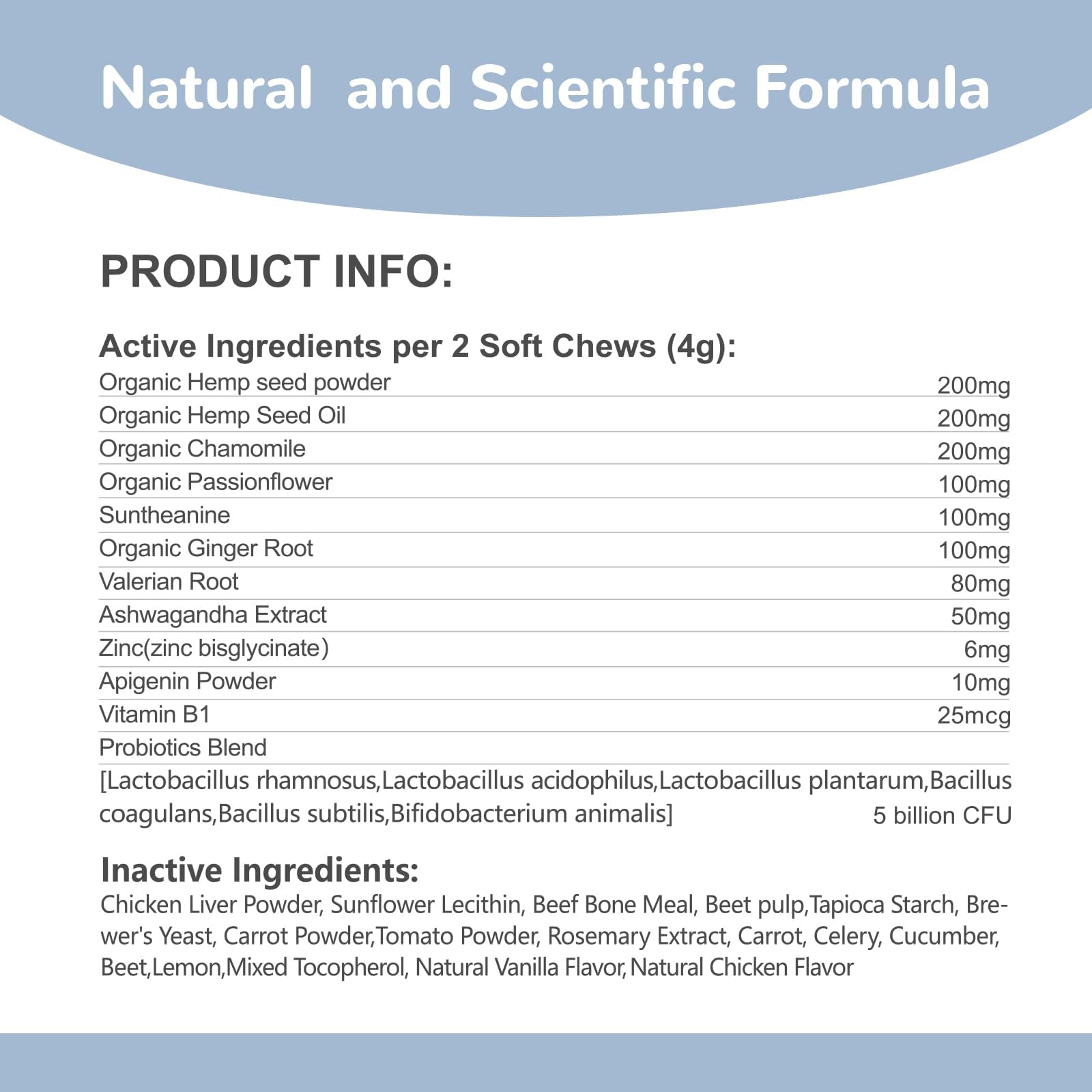 Suntheanine included in Vetriuntrix Calming Chews for relaxation