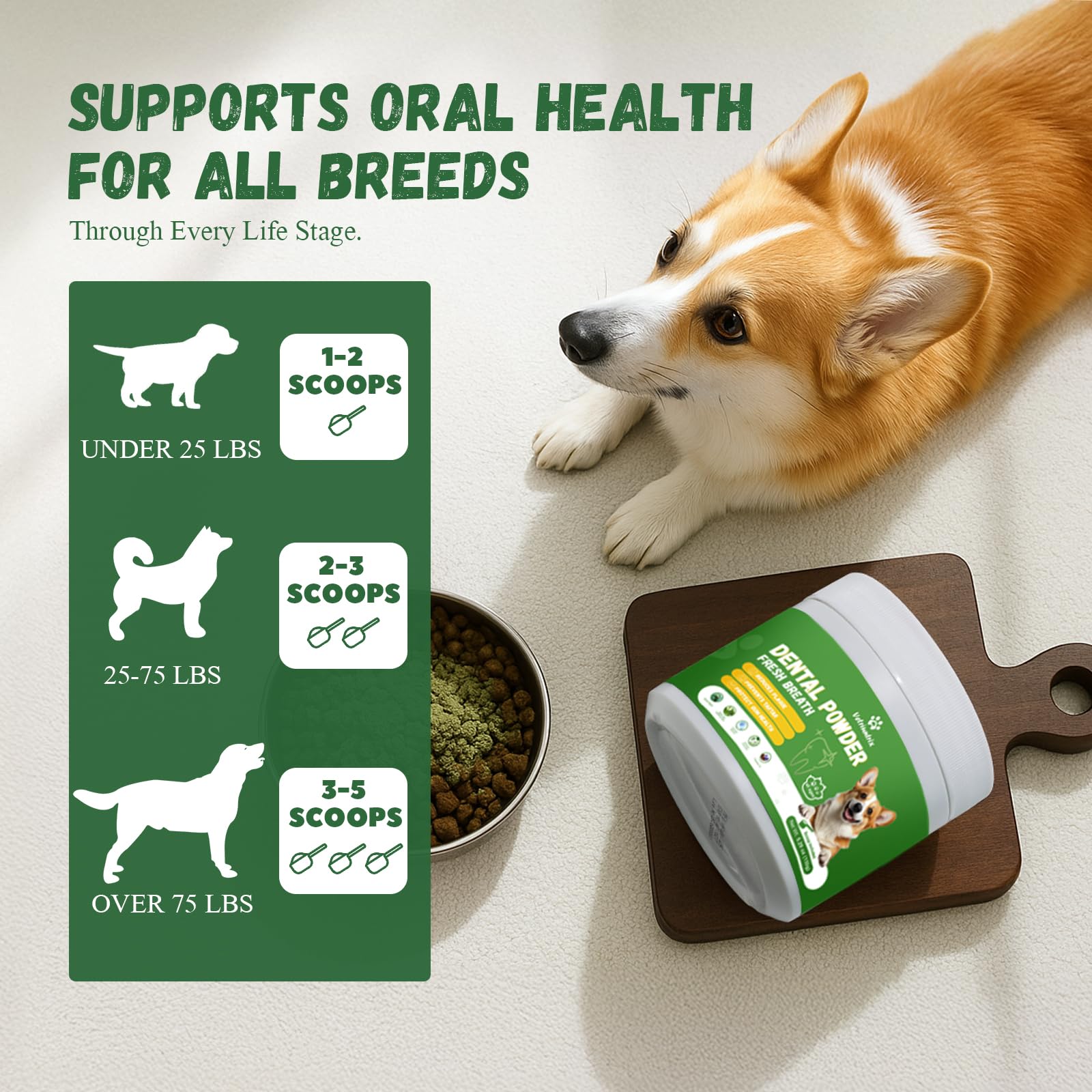 Vetriuntrix packaging highlights plant-based ingredients and safe enzymes.