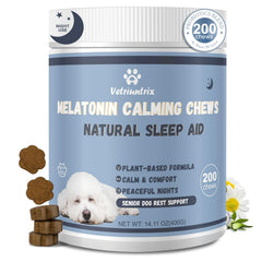 Vetriuntrix Melatonin calming chews packaging highlights 3 mg per serving